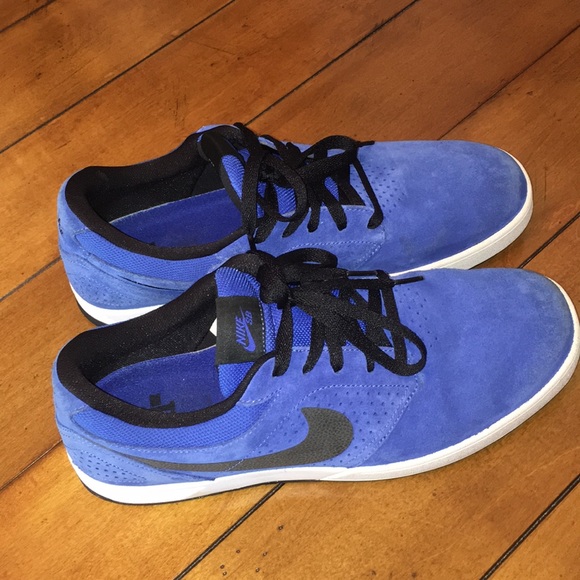 blue suede nike trainers